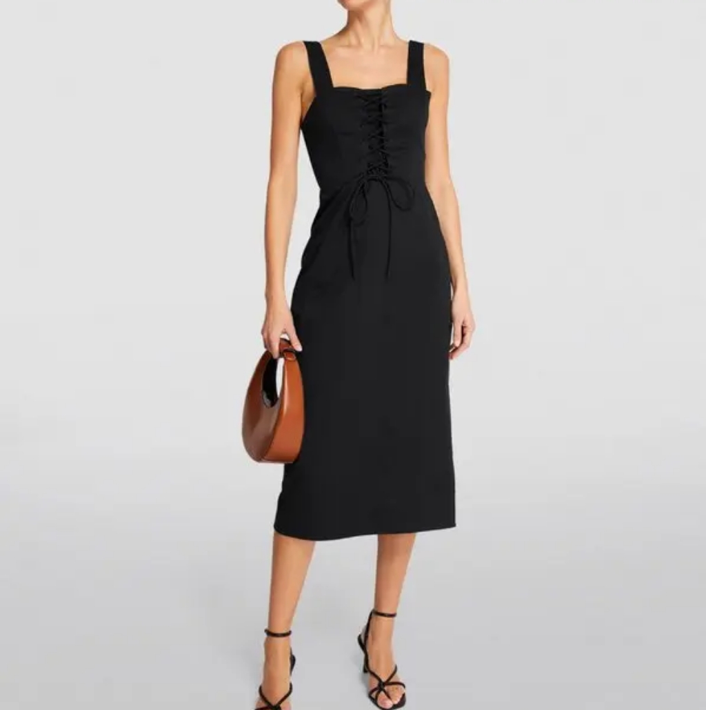 Staud Black Midi Dress